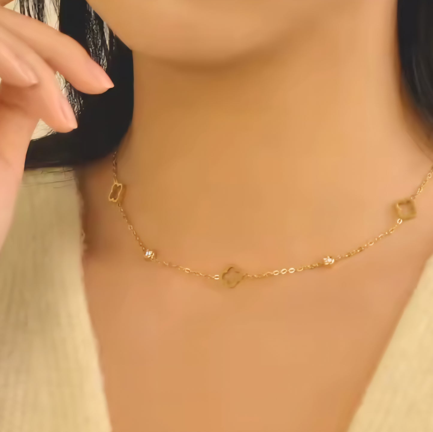 Celeste Clover Necklace - Gold