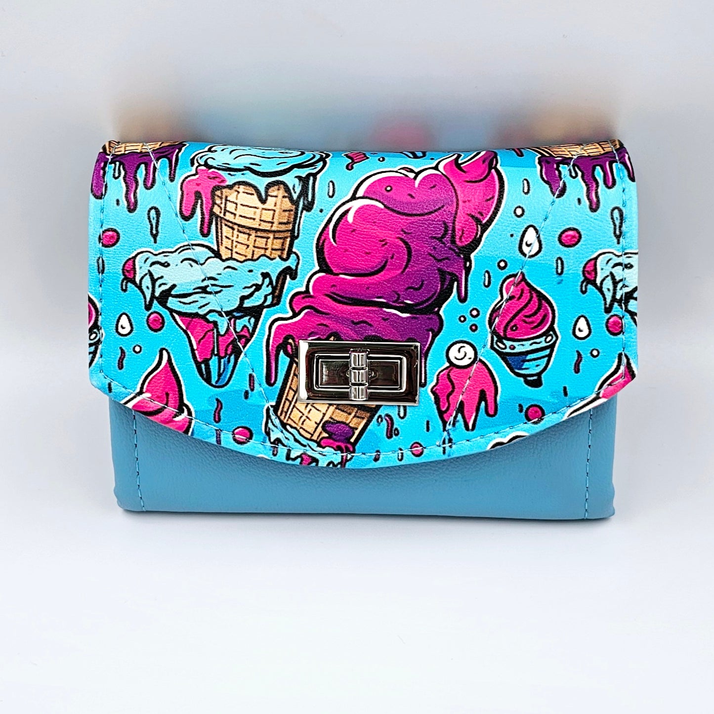 Blue Bubblegum Sundae Mini Clutch Wallet