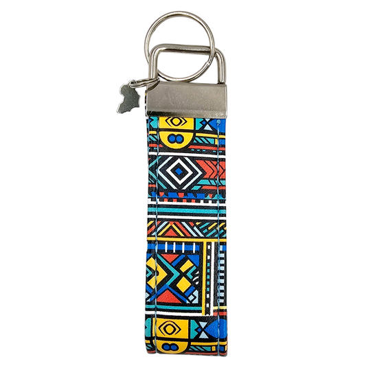 Blue Ndebele Key Fob