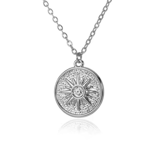 Northstar Medallion Necklace - Silver