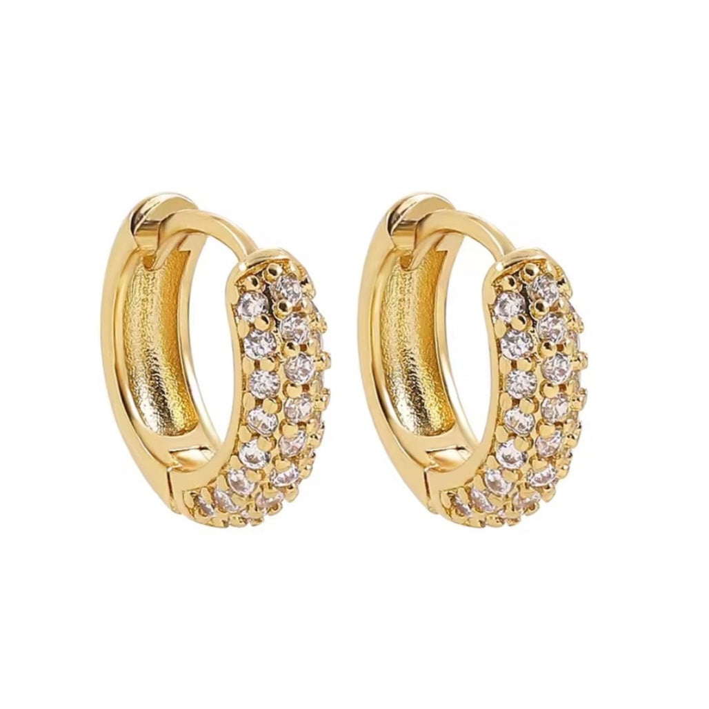 Elara Pavè Huggie Earrings