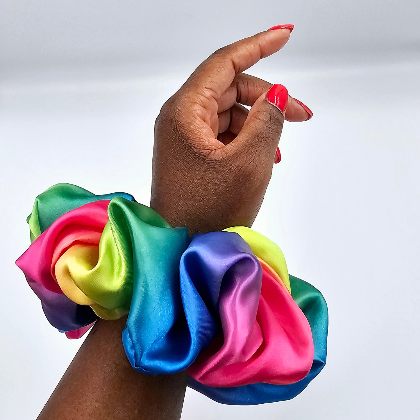 Rainbow Joy Satin Maxi Scrunchie